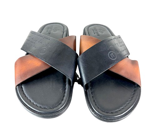 Dario braune italienische Ledersandalen Herren Echtleder Slipper Schuhe - Bild 9 von 10