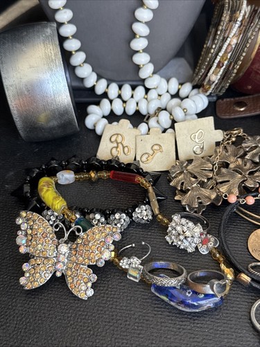 Vintage Costume Jewelry Wholesale Lot 65 Pcs Necklace Bracelet Ring Boho T1000 - Picture 11 of 14
