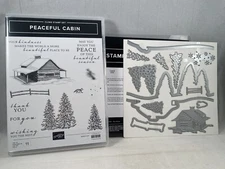 PEACEFUL CABIN Stamp Set CABIN Dies Stampin Up Christmas Peace Of Season H21