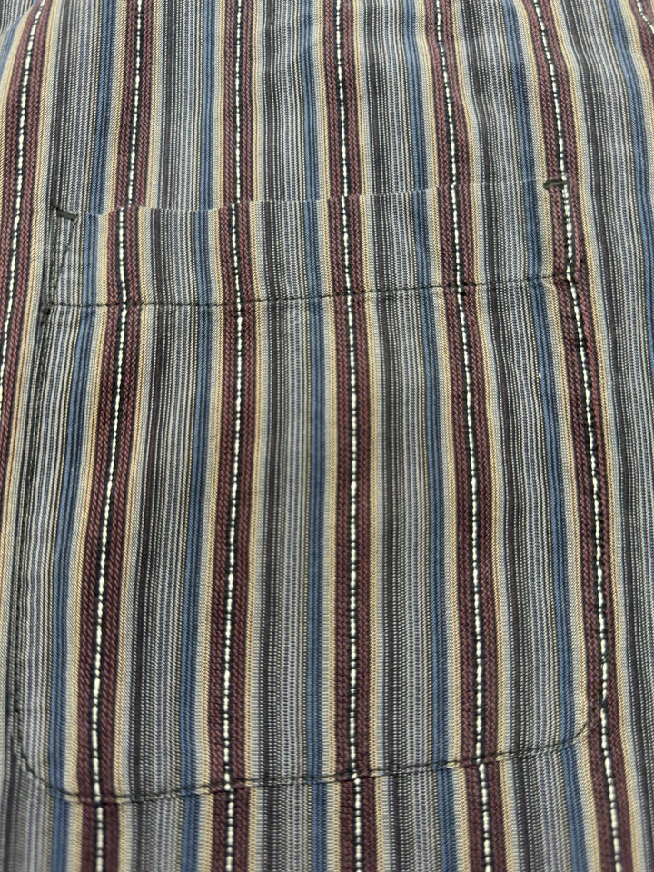 Paradise Collection Long Sleeve Button Up Mens XL Multi Color Striped Shirt 2221 Foto 3 de 4