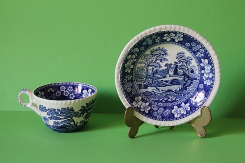 Spode Blue Tower Kaffeetasse mit Untertasse Teetasse Tasse Untere Gedeck - Picture 2 of 2