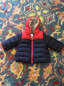 baby red puffer jacket