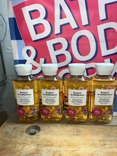 4 Bath & Body Works HONEY WILDFLOWER Aloe & Vitamin E 10oz SHOWER GEL WASH