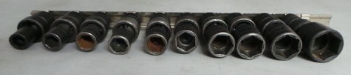 Snap On 10PC 3/8" Dr 6pt Metric 10-22mm Shallow Swivel Impact Sockets - Picture 5 of 6
