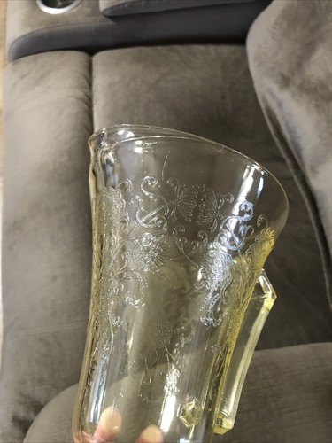 Vintage Hazel Atlas Yellow Depression Glass Florentine No 2 Pitcher 7.5" 28 oz - Picture 11 of 11