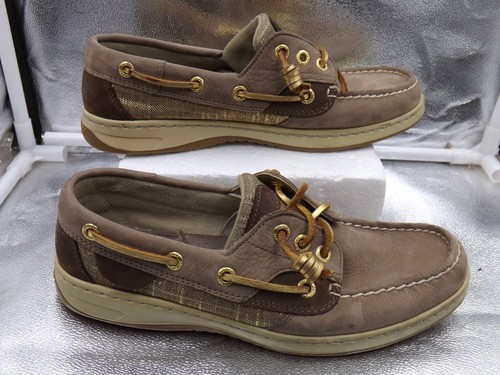 Grey Sperry Top Sider Womens Songfish Linen/Oat Boat Shoes Size 6.5 STS90824 - Picture 2 of 7