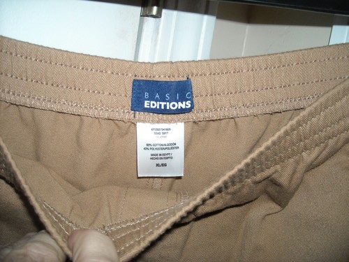 Basic Editions, Stretch Pants, Tan, Women's XL, Cotton Blend - Picture 3 of 4