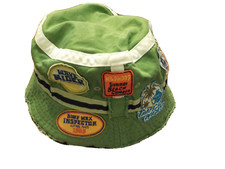 The Children's Place Sun Bucket Hat Raw Edges Surfer Shark Beach Green Size 4-6