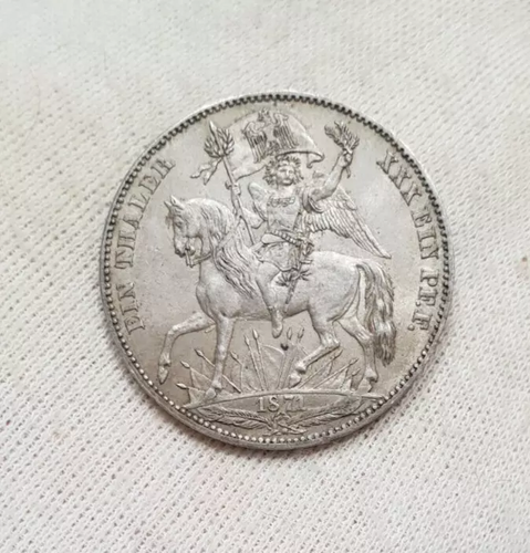 Saxony 1871 Unc 1 Thaler Taler Victory Over France Silver Germany German State - Picture 5 of 11