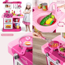 Juguete de Cocina para Ninos con 53 Pza de Madera Creatividad Cocinar Accesorios