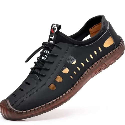 Men's Soft Leather 2025 Summer Men Leather Sandals Breathable Non-slip - Picture 25 of 26