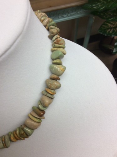 Jasper Gemstone Southwestern Necklace Shell Pendant - Picture 3 of 6