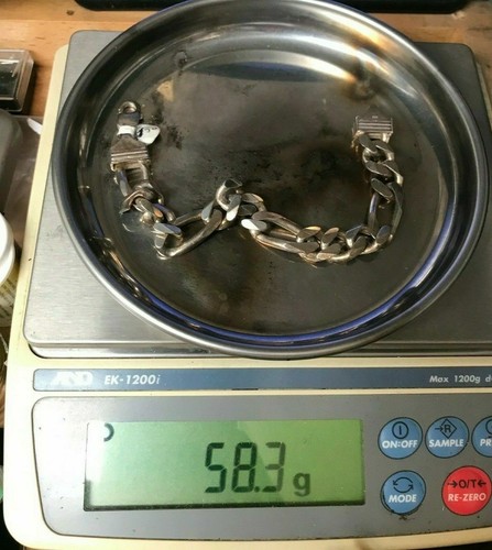 Silver 925 Silver Men's Set Necklace 141g & Bracelet 58.3g - Picture 6 of 8