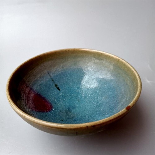 Chinese Porcelain Song Jun Kiln Kiln Transmutation Blue Glaze Bowl 4.72" - Bild 2 von 6