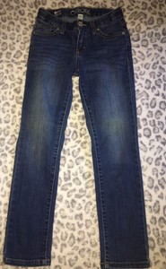 GIRLS-SIZE-7-CHEROKEE-SKINNY-BLUE-DENIM-JEANS-PANTS-ADJUSTABLE-WAIST-STRETCH
