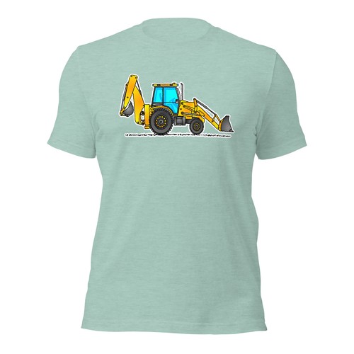 Backhoe T-Shirt, Adult Clothing, Yellow Construction Vehicle, Comfy - Picture 11 of 13