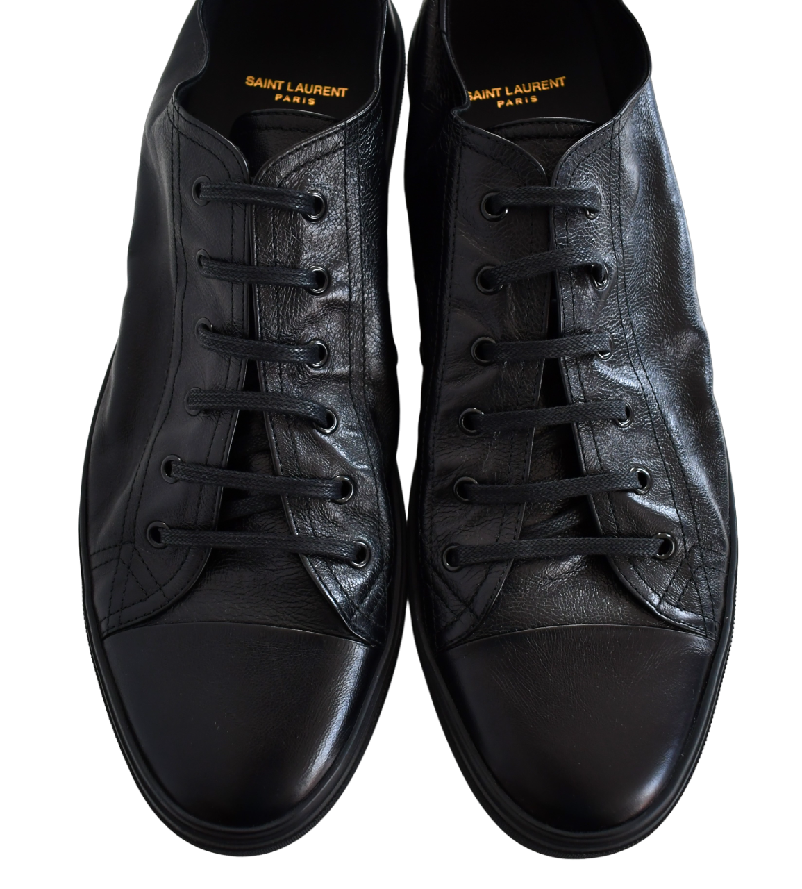 ️SAINT LAURENT BEDFORD Sneakers nere PELLE BASSA scarpe da uomo EUR 49 US 16