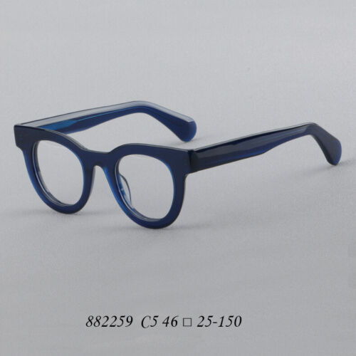 Lujo Grueso Acetato Borde Completo Gafas Marcos Espectáculos Redondos Mujeres Hombres Anteojos - Imagen 17 de 17