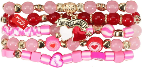 Pulseras para mujer con cuentas de cristal amor en forma de corazón de San Valentín - Imagen 7 de 13