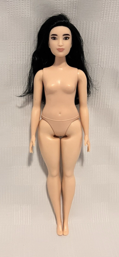 Barbie Fashionistas Muñeca Desnuda Asiática Curvilínea Mattel con Pelo Largo Oscuro Ojos Marrones