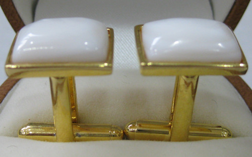 New Men's Design Shell Agate Jade Square Cuff Links Wedding Shirt Cufflinks Gift - Picture 10 of 16