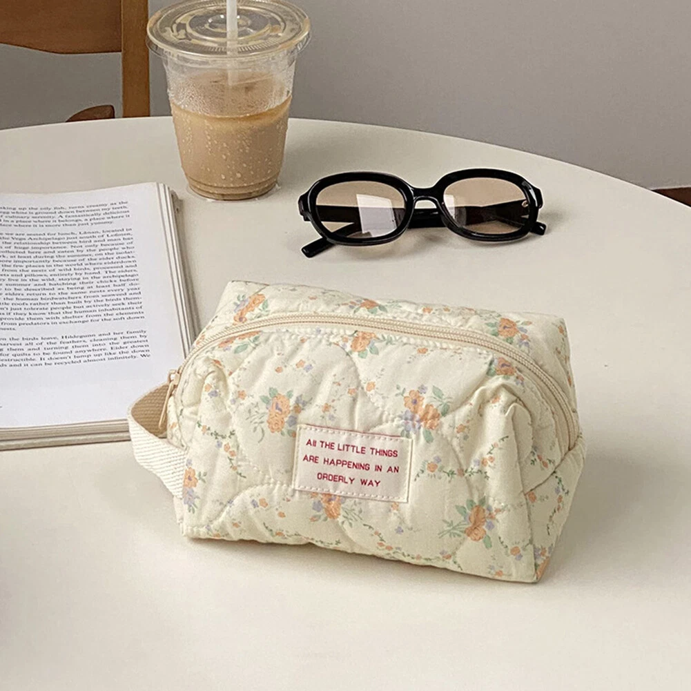 Cute Cosmetic Bag Cotton Fabric Makeup Pouch Portable Zip Beauty Case for  Travel | eBay
