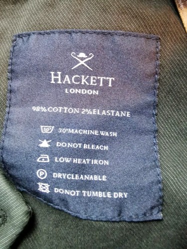 HACKETT Men UK 28R Bedford Twill Slim Fit Pleated Chinos (BNWT) Kensington Green - Picture 13 of 24