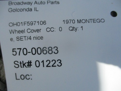 1970-71 Montego set/4 Wheel Covers NICE Dome Type - Picture 4 of 4