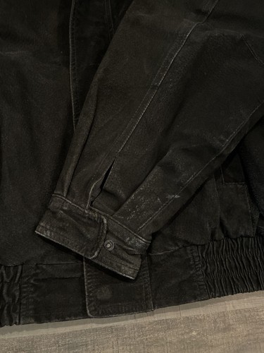 Vintage G-III Black Suede Leather Bomber Jacket Size Large (D293) - Picture 5 of 8