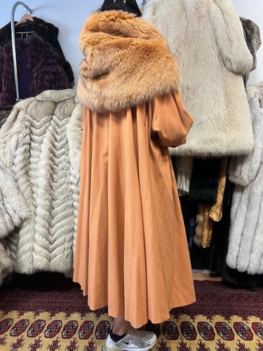 Fox Coat Cashmere with Fox Fur Real Fur L-3XL - Picture 10 of 24