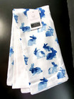 Kitchen Towels Bunny Rabbits Easter Pantry Towels Set of 3 Blue Bunny