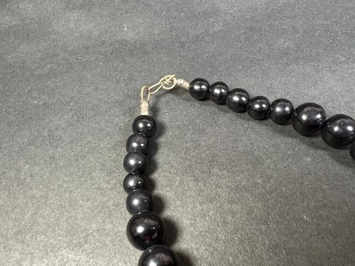 N3031 BOLD TIBET Vintage Black color resin round beads trendy Necklace India - Picture 4 of 5