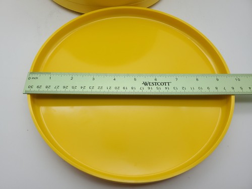  Vintage Melamine Dinner Plates by Heller Massimo 9 3/4" Yellow MCM, 9 - Bild 16 von 17