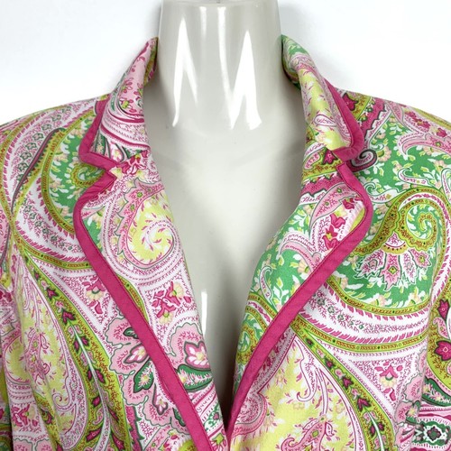 Vintage Carrie Allen Blazer Damen 10 Paisley Rosa Paspel Artsy Y2K Jacke - Bild 2 von 9
