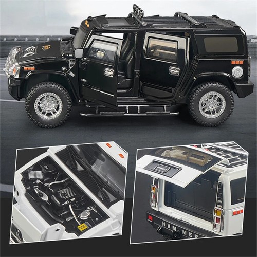 1/18 HUMMER H2 61 SUV Alloy Car Model Diecast Off-road Vehicle l Sound Light - Picture 5 of 28