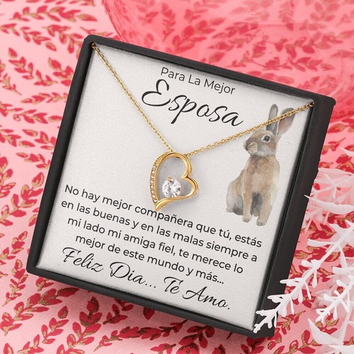 Regalo Navidad Para Esposa Collar de Corazon Regalo para Mujer Aniversario - Picture 9 of 22