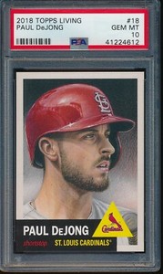 2018-Topps-Living-Set-18-Paul-DeJong-PSA-10-Gem-Mint-SP-Short-Print-Card