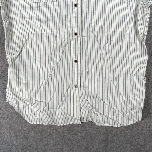 Ralph Lauren Shirt Womens Large Blue Beige Metal Buttons Preppy Corpcore LRL Top - Picture 9 of 14