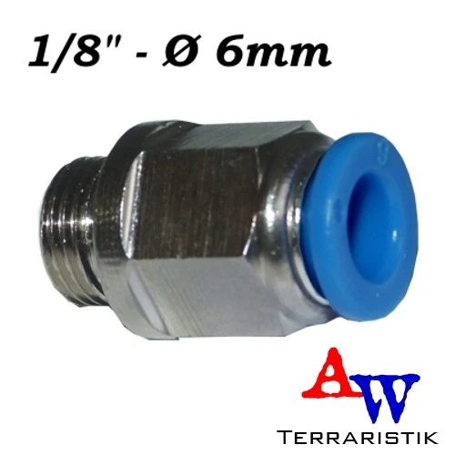 AW-TERRARISTIK Pumpenschlauchanschluss - 1/8" - Ø 6mm - für Druckpumpe Beregnungsanlage