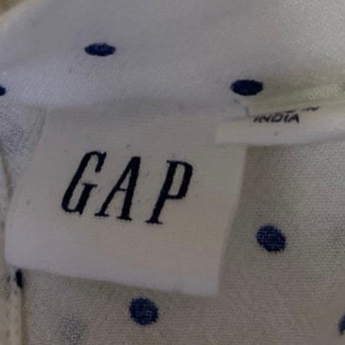Gap Women's White Polka Dots Pintuck Pleated Short Sleeve Blouse Shirt Top XS - Picture 3 of 4