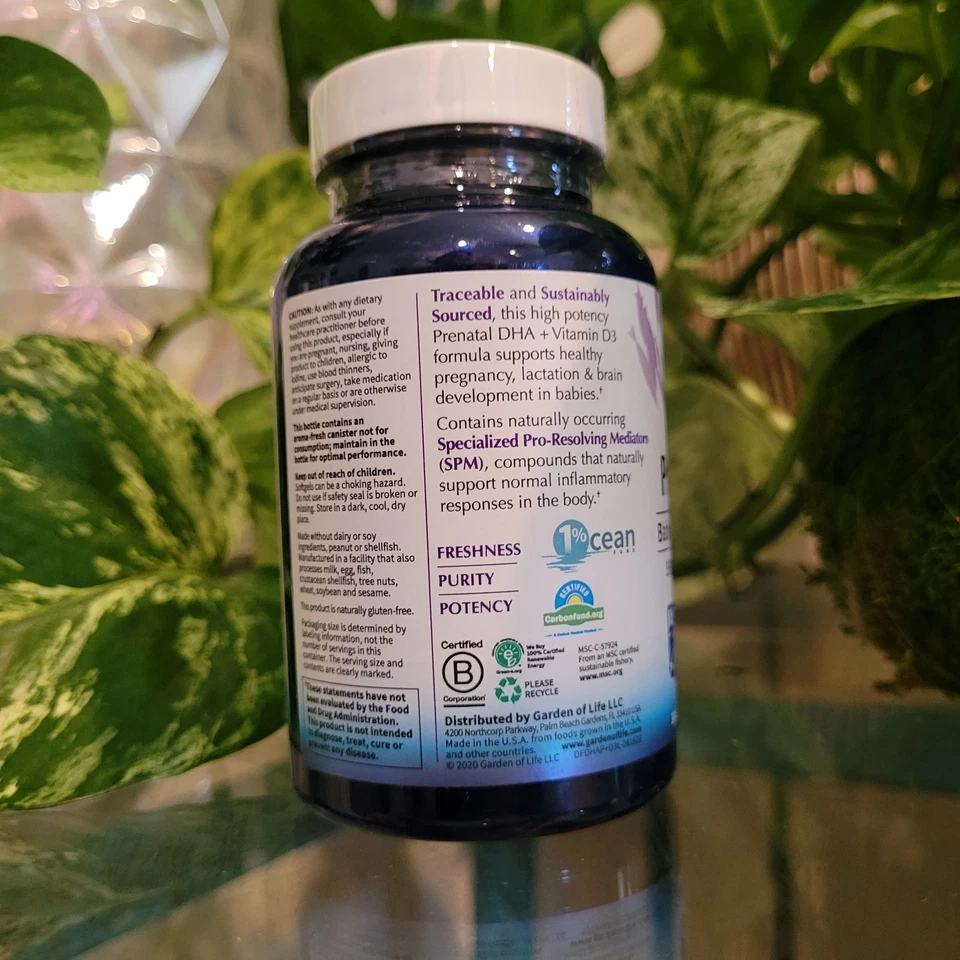 Garden of Life Dr. Formulado Prenatal Dha 550 Mg EPA Omega 3 Desarrollo Cerebral Foto 3 de 4