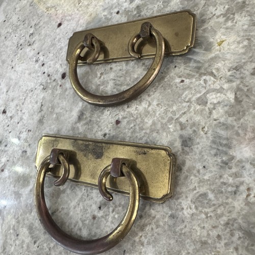 Thomasville Chinoiserie Brass Dresser Chest Bail Pulls Hardware Asian 5.5” Total - Picture 2 of 8