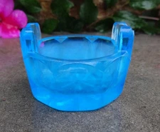 Boyd Bright Blue Glass TUB-SHAPED Open Salt Dip, Cellar, Dish!