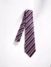 Antonio Ricci Purple And Pink Striped Tie 58" Length 100% Polyester