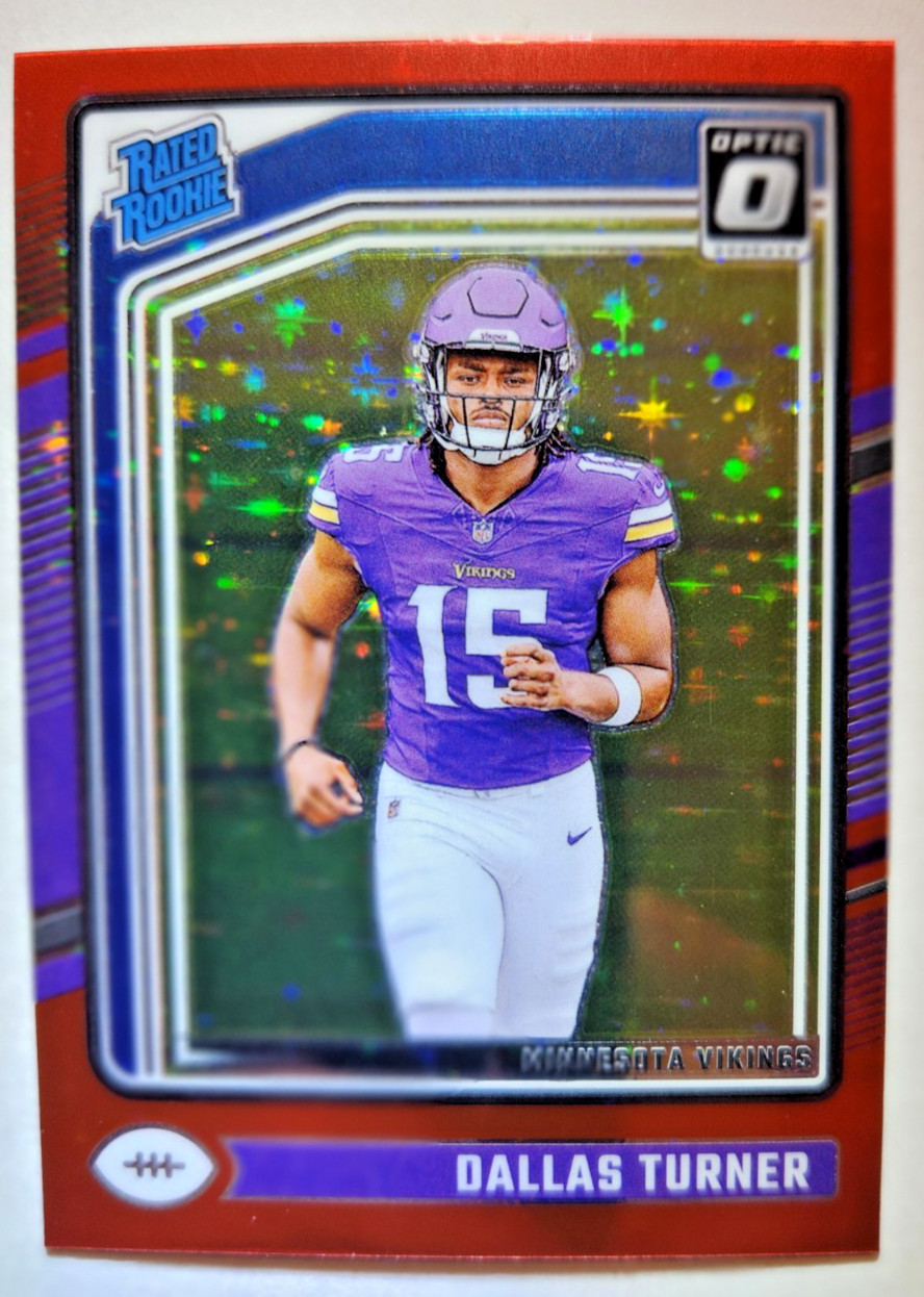 2024 Donruss Optic - Rated Rookie Dallas Turner #224 Red Stars Prizm RC Vikings