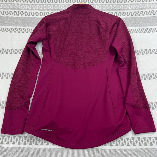 Reebok Women's L Quarter Zip Pullover Maroon Thumbhole Athletic Shirt - Picture 11 of 12