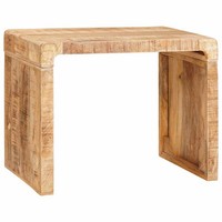 Beistelltisch Braun 60 X 35 X 46 Cm Massives Mangoholz