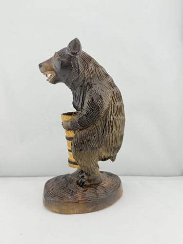 Vintage Antique Hand Carved Black Forest Brown Bear 8” tall tobacco - Picture 8 of 19