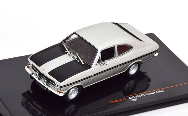 1:43 Ixo Opel Kadett B Coupe Rallye 1967 Silver/Black-image