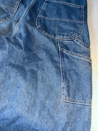 HISEA Mens 30 X 30 Denim Bib Overalls Carpenter Workwear Dungarees Tool Pocket - Picture 10 of 16